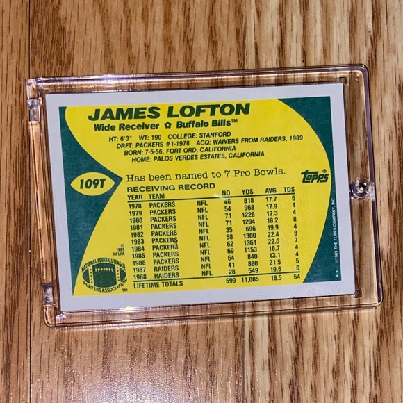 James Lofton Autographed Card (MISC10) - Picture 2 of 2